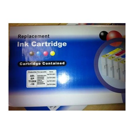 10 Cartucce Compatibili T1281-1282-1283-1284 (4 nere+6 colore)