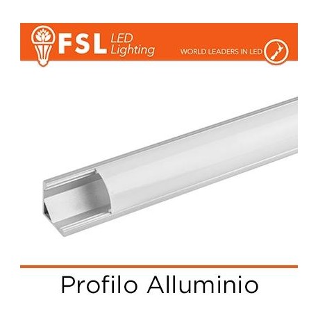 Profilo Alluminio Angolare Pieghevole x Strip LED - 2 metri