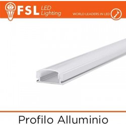 Profilo Alluminio U per Strip LED - Barra 2 metri