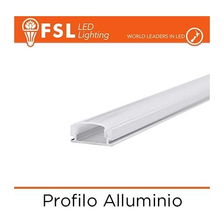 Profilo Alluminio U per Strip LED - Barra 2 metri