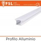 Profilo Alluminio ad Incasso per Strip LED - Barra 2 metri