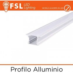 Profilo Alluminio 6063 - ad Incasso - Barra 2 metri