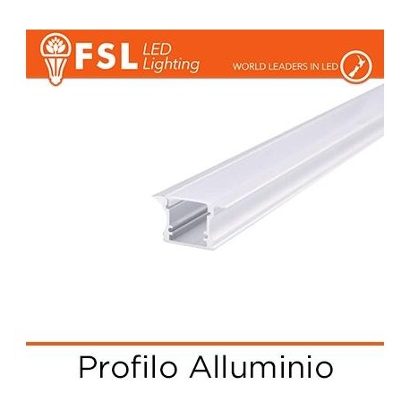 Profilo Alluminio ad Incasso per Strip LED - Barra 2 metri