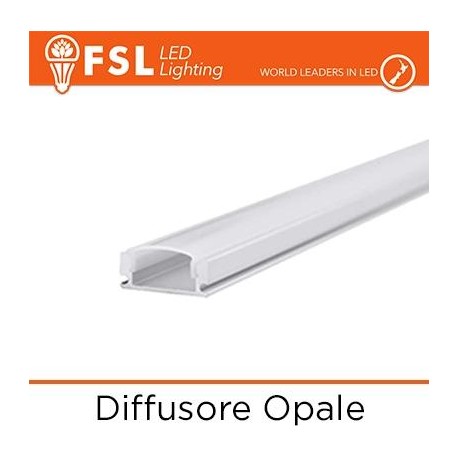 Cover diffusore Opale per profilo a U - 2 metri