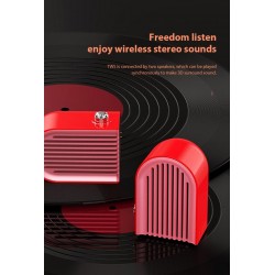 Casse Bluetooth 5.0 TWS Stereo 5W x 2 Vintage Rosse