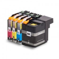 kit 4 cartucce Lc22U Brother compatibili nero+colore