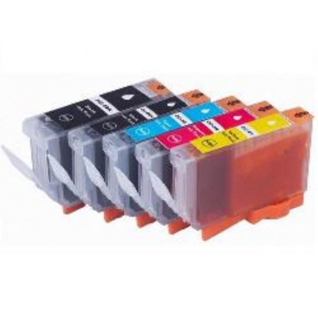 kit 4 cartucce serie CLI8 Canon compatibile nero+colore